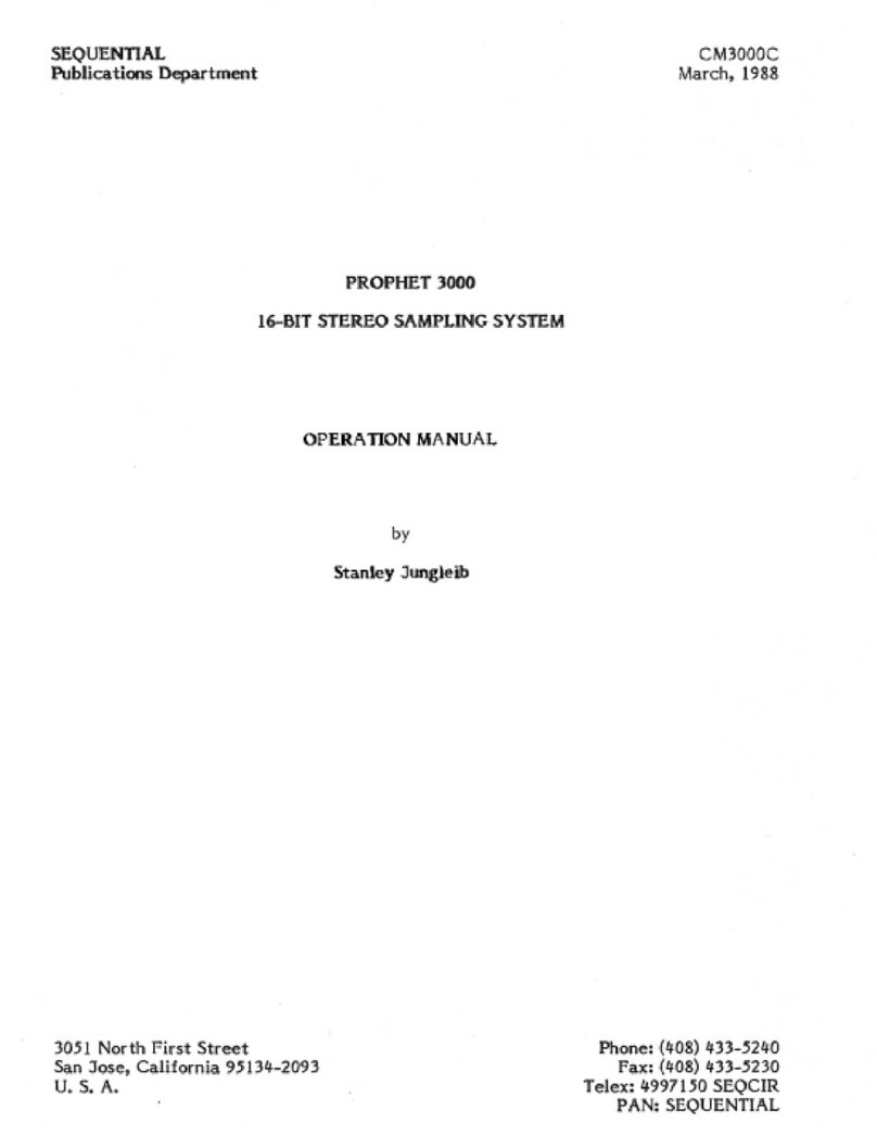 Sequential Prophet 3000 Operation manual