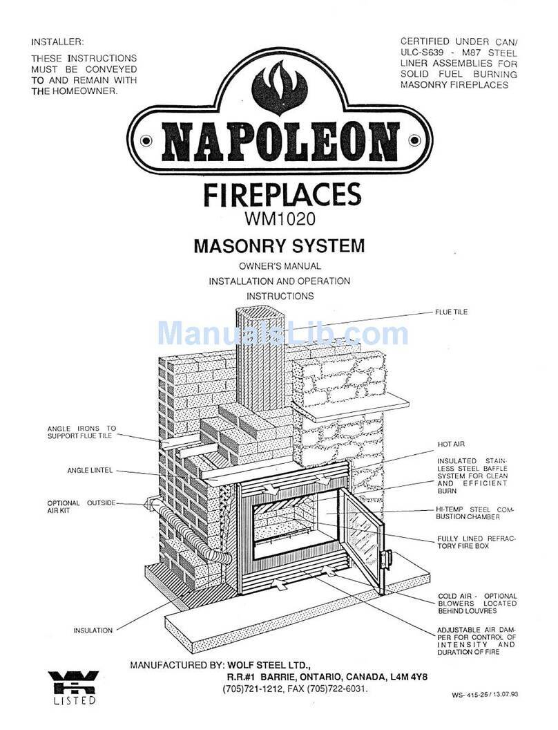 Napoleon WM1020 User manual