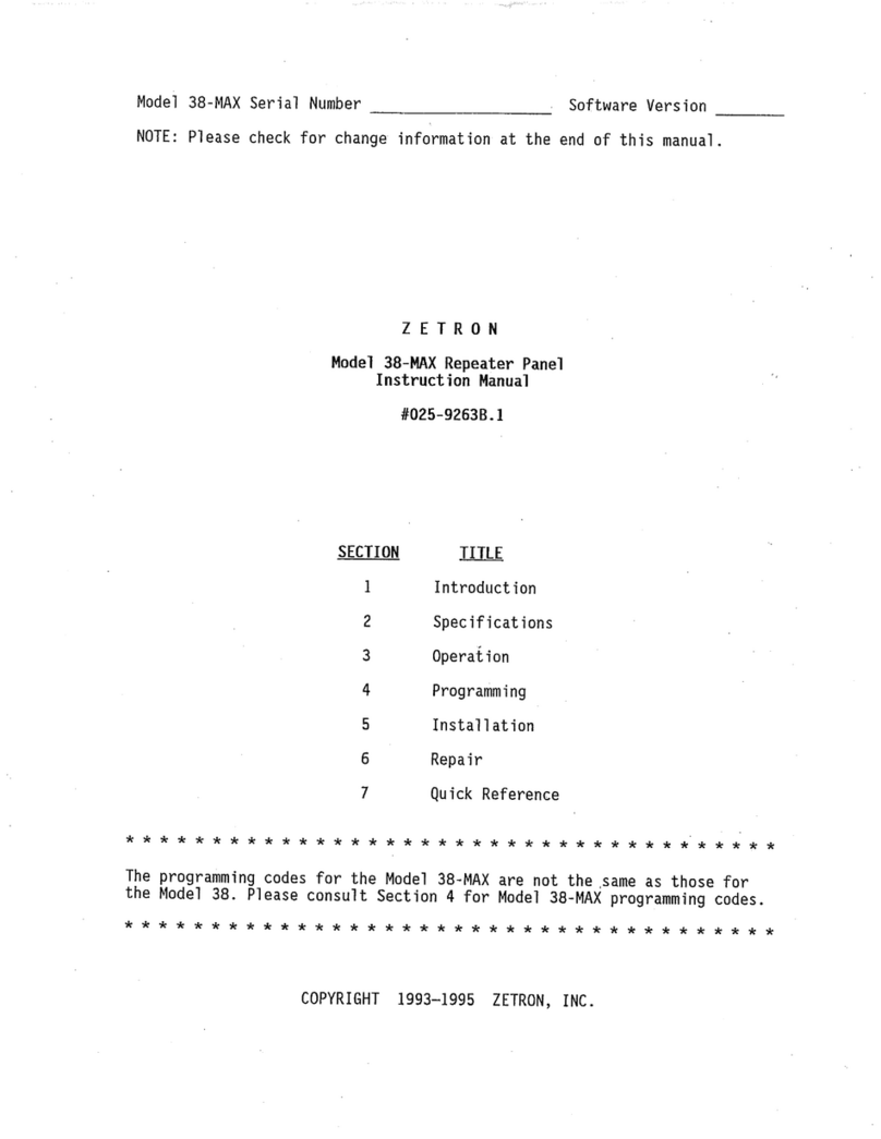 ZETRON 38-MAX instruction manual