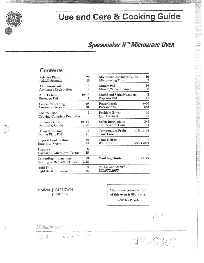 GE Spacemaker-2 JEM27KWH Use and care manual