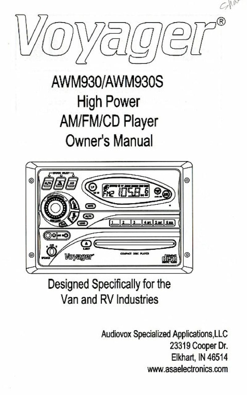 Voyager AWM930 owner's manual