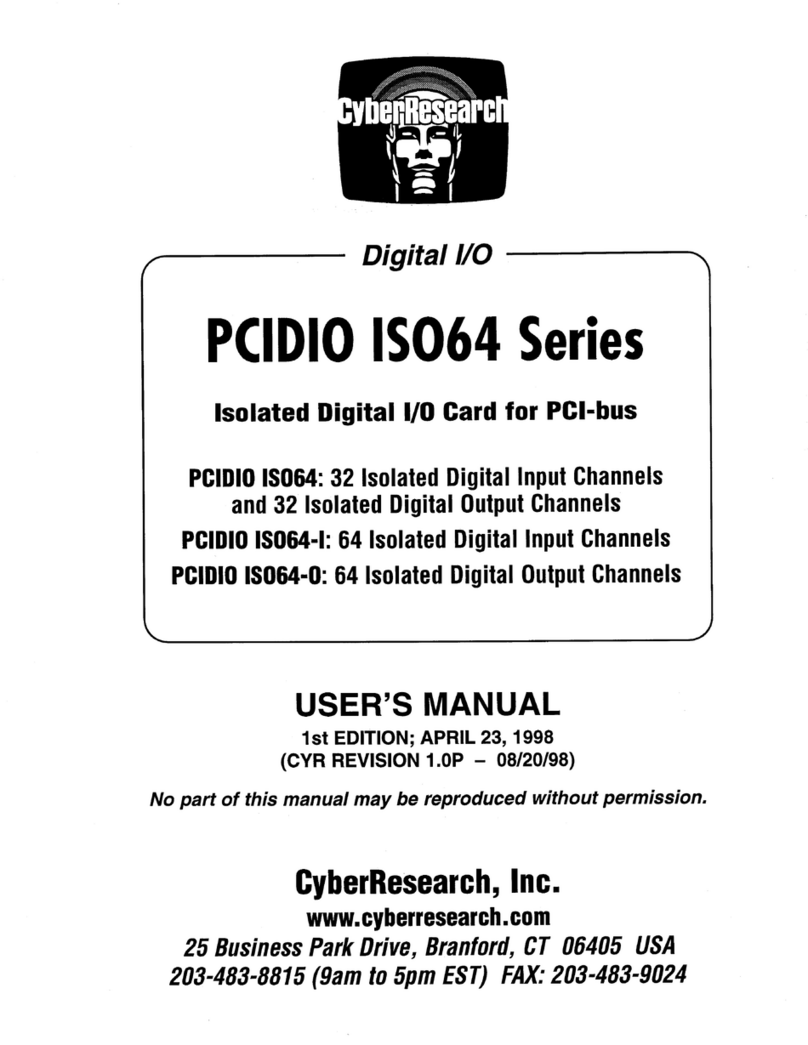CyberResearch PCIDIO ISO64 Series user manual