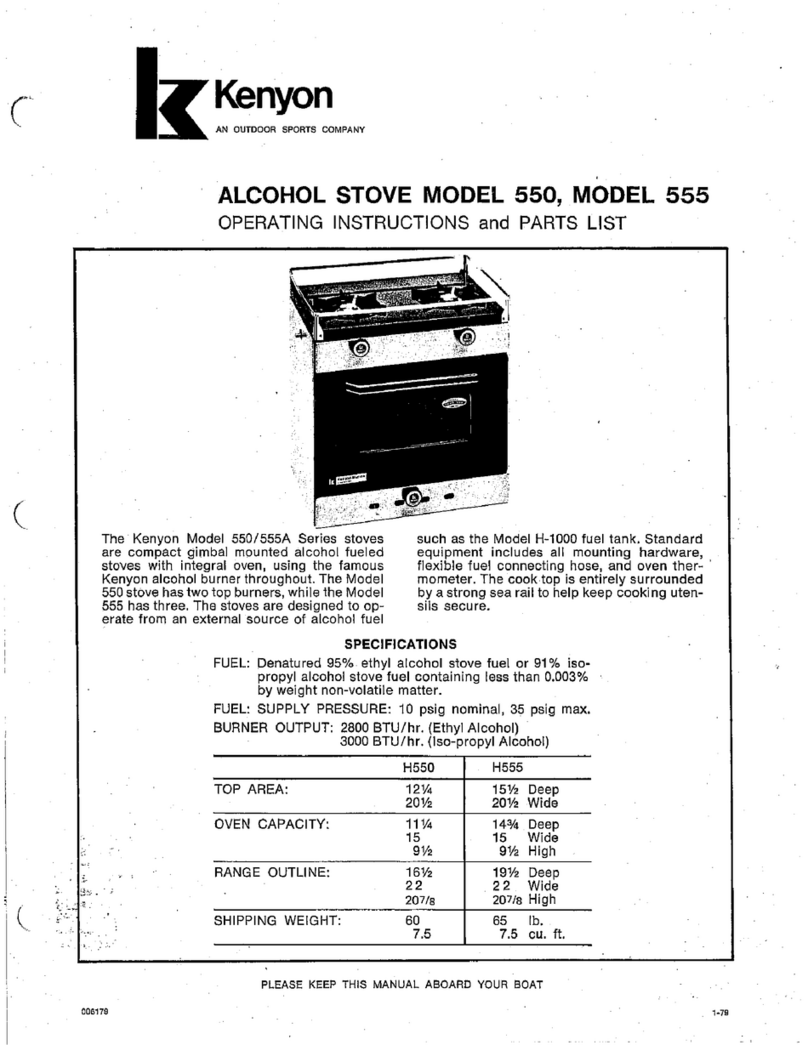 Kenyon 550 series Operating instructions and parts list Kenyon 550 series Operating instructions and parts list
