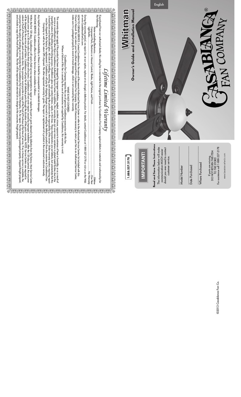 Casablanca WHITMAN owner's manual