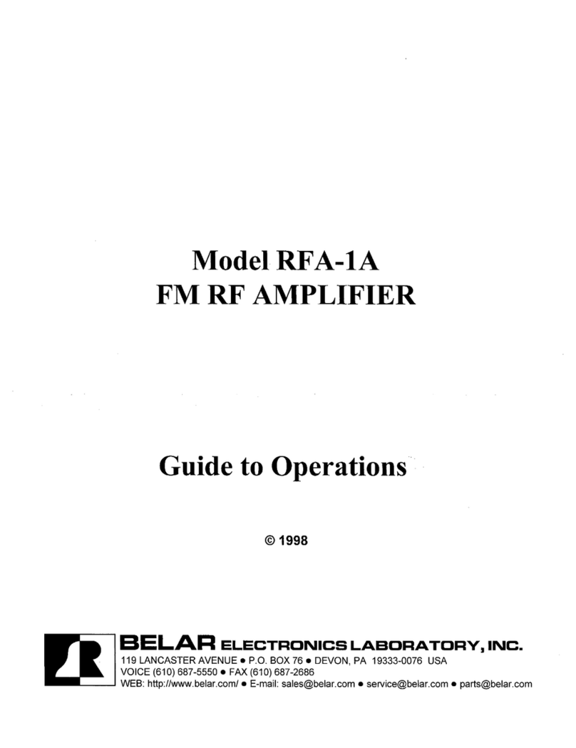 Belar RFA-1A Guide to operations
