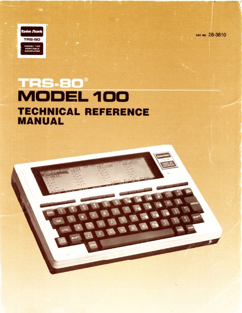 Radio Shack TRS-80 Model 100 Product manual