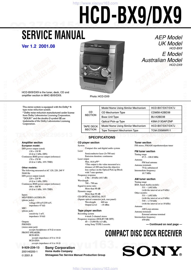 Sony HCD-BX9 User manual