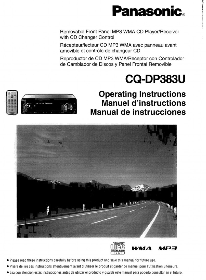 Panasonic CQDP383U - AUTO RADIO/CD DECK operating instructions
