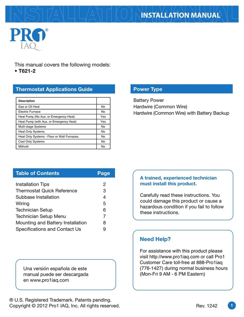 Pro 1 IAQ T621-2 User manual