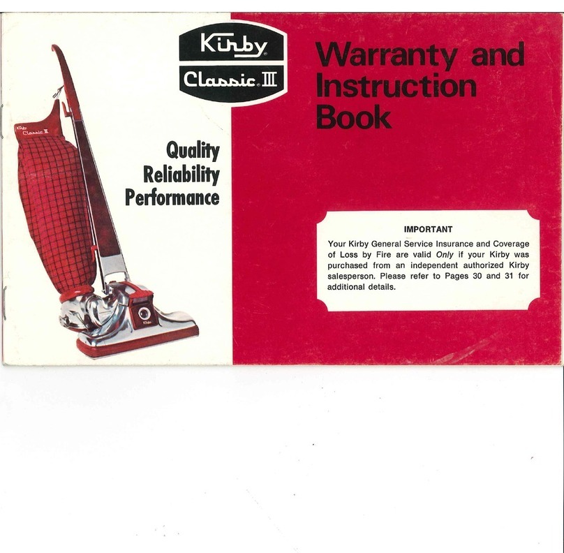 Kirby Classic III Warranty and instruction book