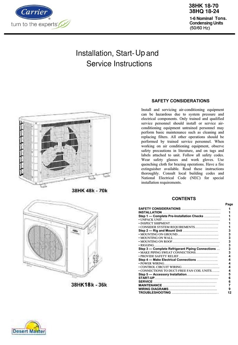 Carrier 38HQ 18-24 Dimensions and installation guide