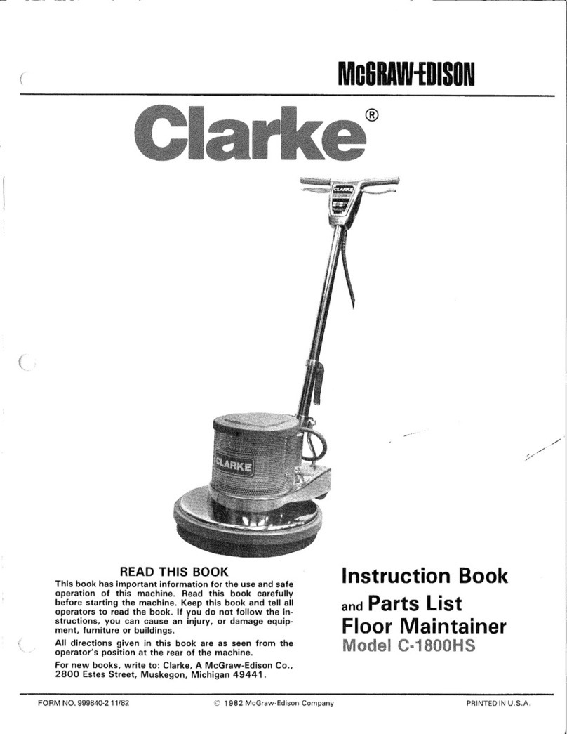 Clarke C-1800HS Instruction book and parts list
