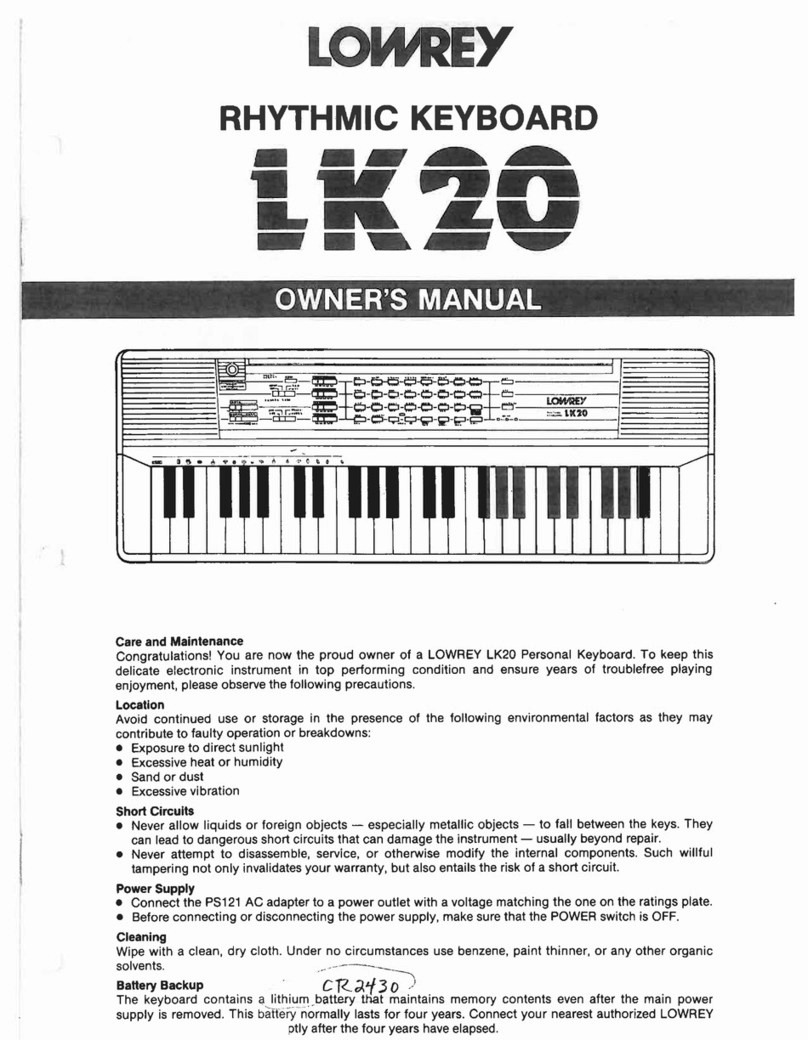Lowrey LK20 owner's manual