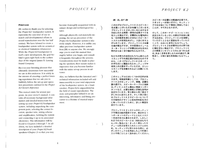 JBL Project K2 User manual