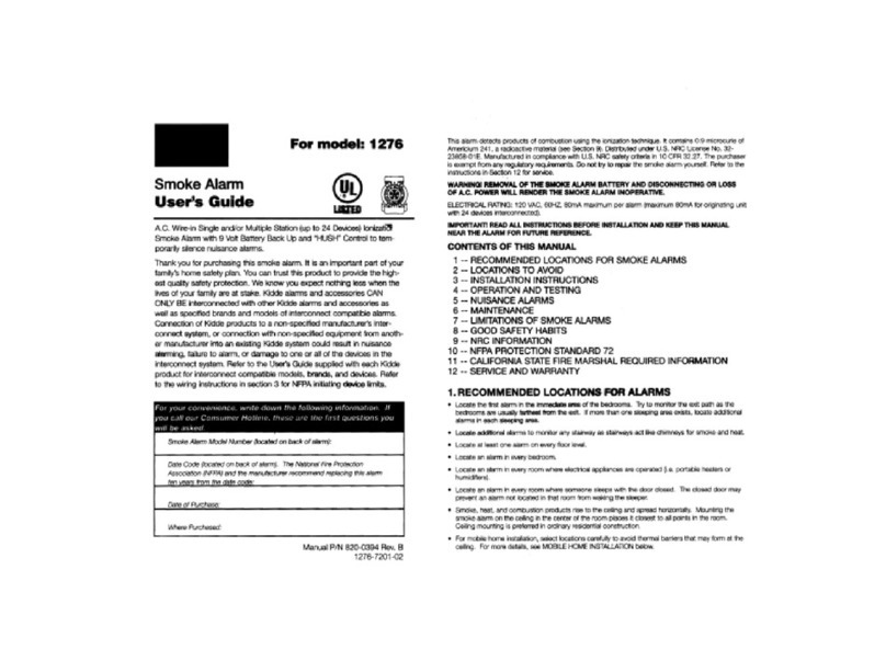 Kidde 1276 User manual Kidde 1276 User manual