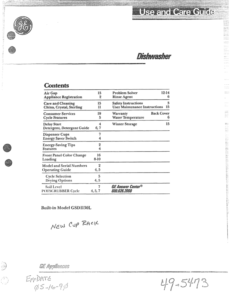 GE GSD1130L User manual