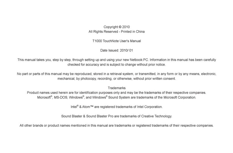 Gigabyte TouchNote T1000 user manual
