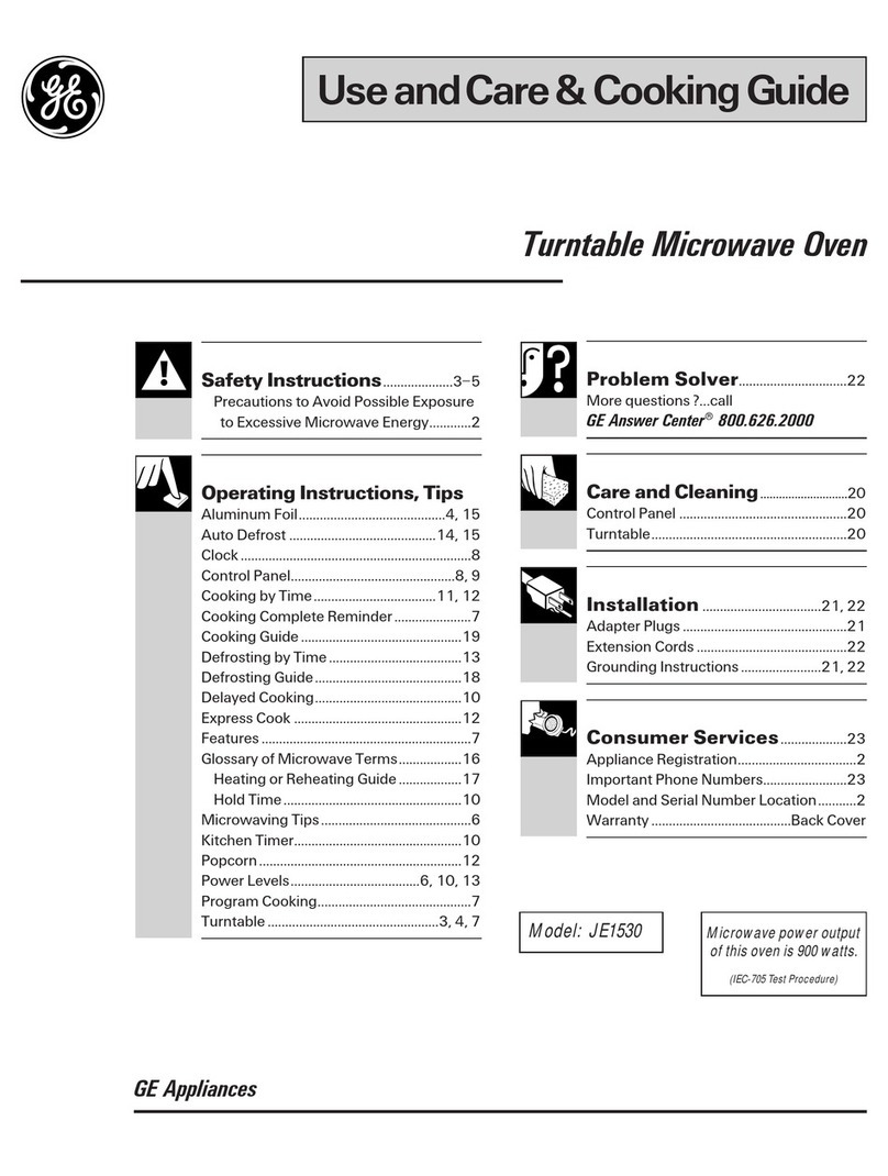GE JE1530 Use and care manual