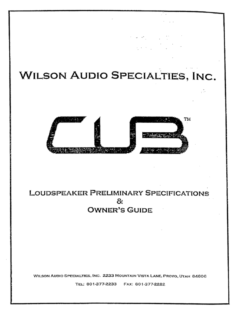 WILSON AUDIO CUB User manual