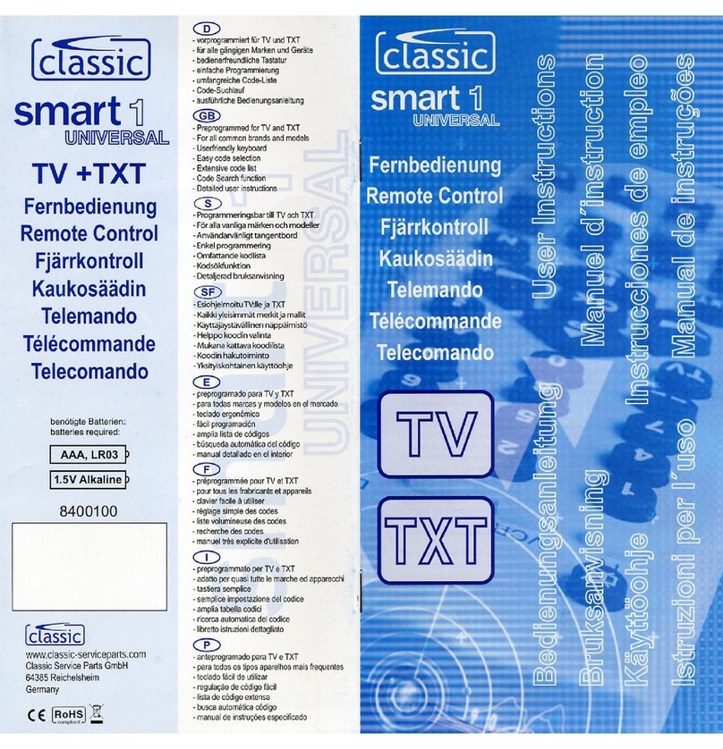 Classic Smart 1 Universal Installation instructions