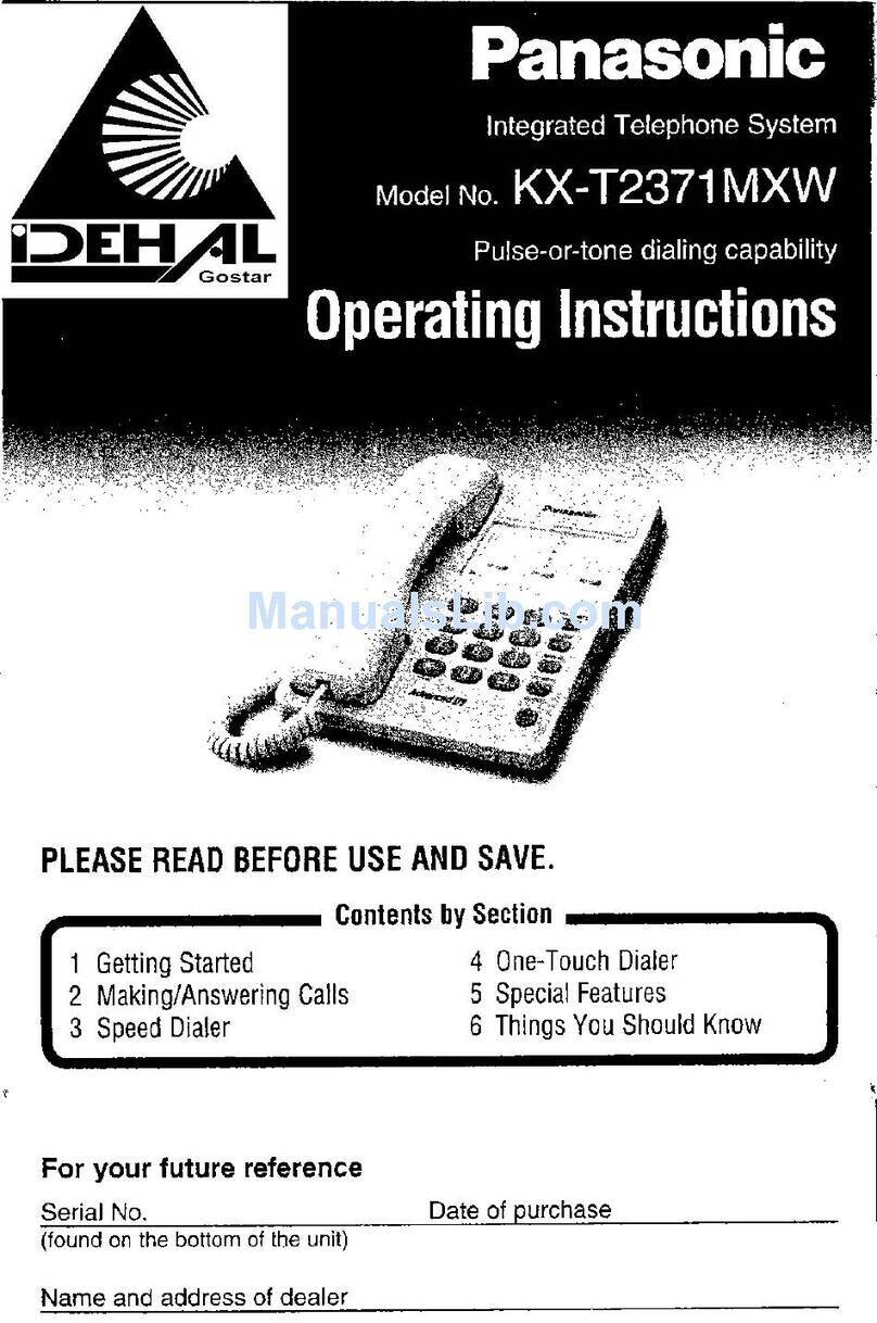 Panasonic KX-T2371MXW operating instructions