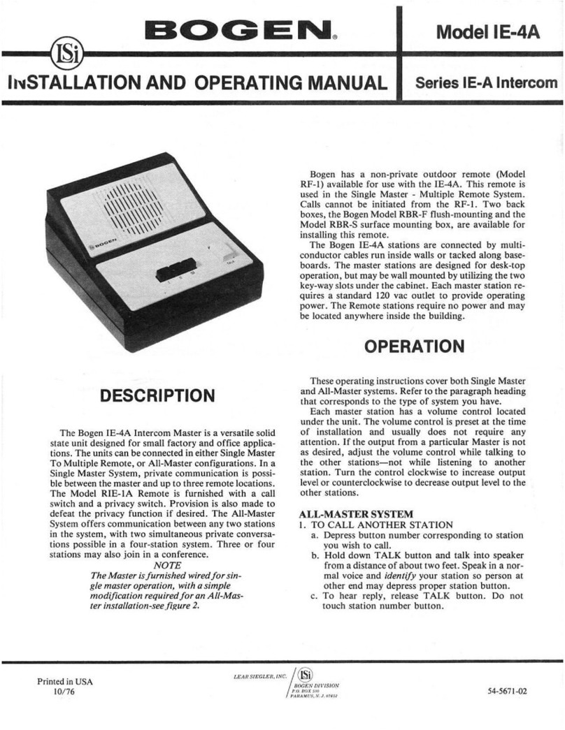 Bogen IE-4A User manual