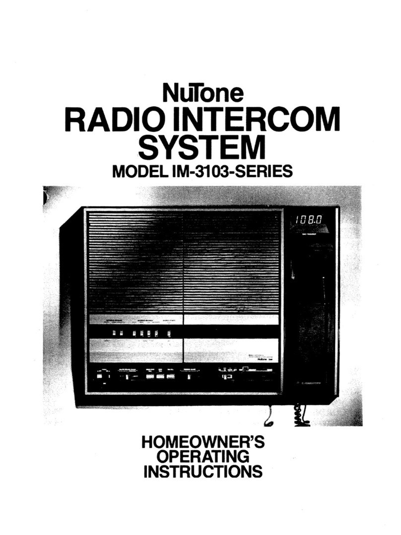 NuTone IM-3103 Operating instructions