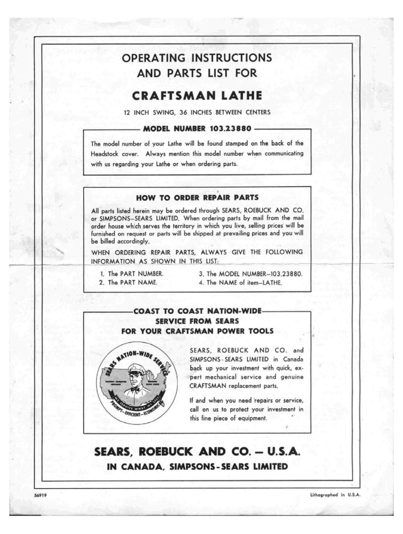 Craftsman 103.23880 Operating instructions and parts list
