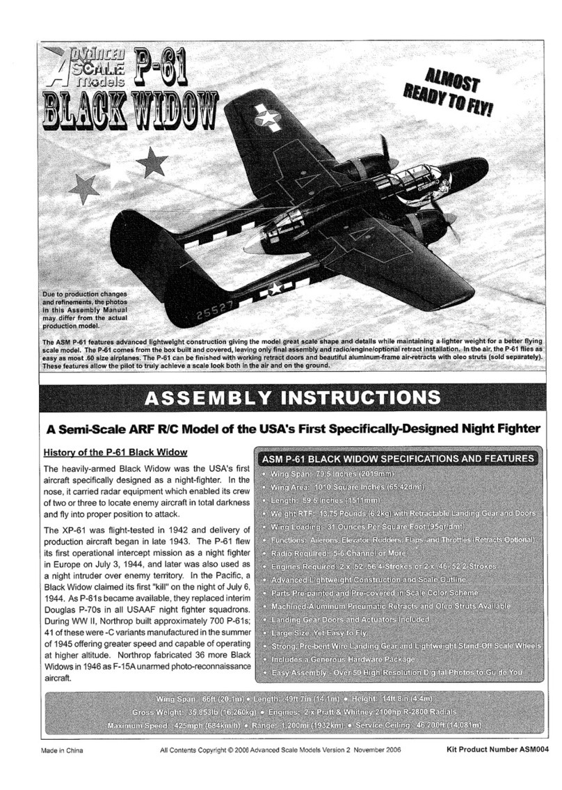 advanced scale models P-61 Black Widow User manual