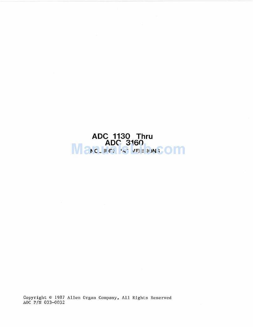 Allen Organ Company LLC ADC 1130 User manual