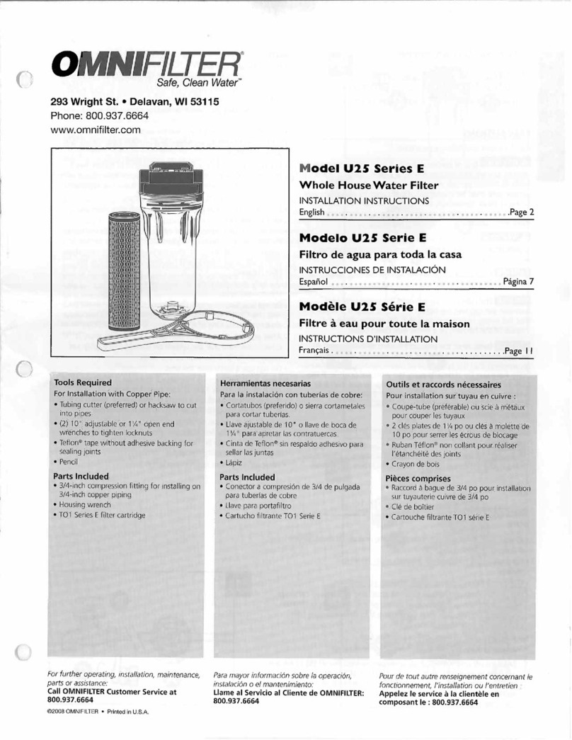 Omnifilter U25 Series E User manual