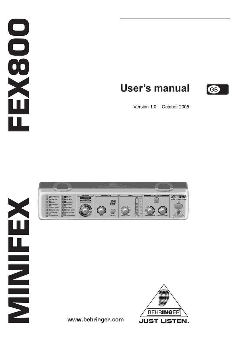 Behringer MINIFEX FEX800 User manual