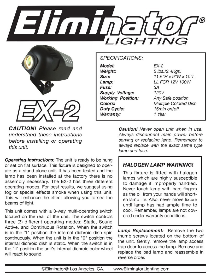 Eliminator Lighting EX-2 operating instructions