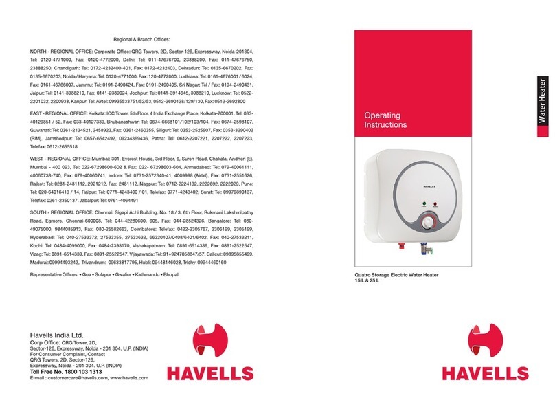 Havells Quatro-25 L operating instructions