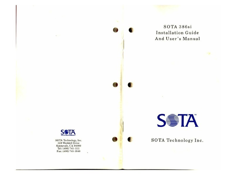 Sota 386si Installation guide and user's manual