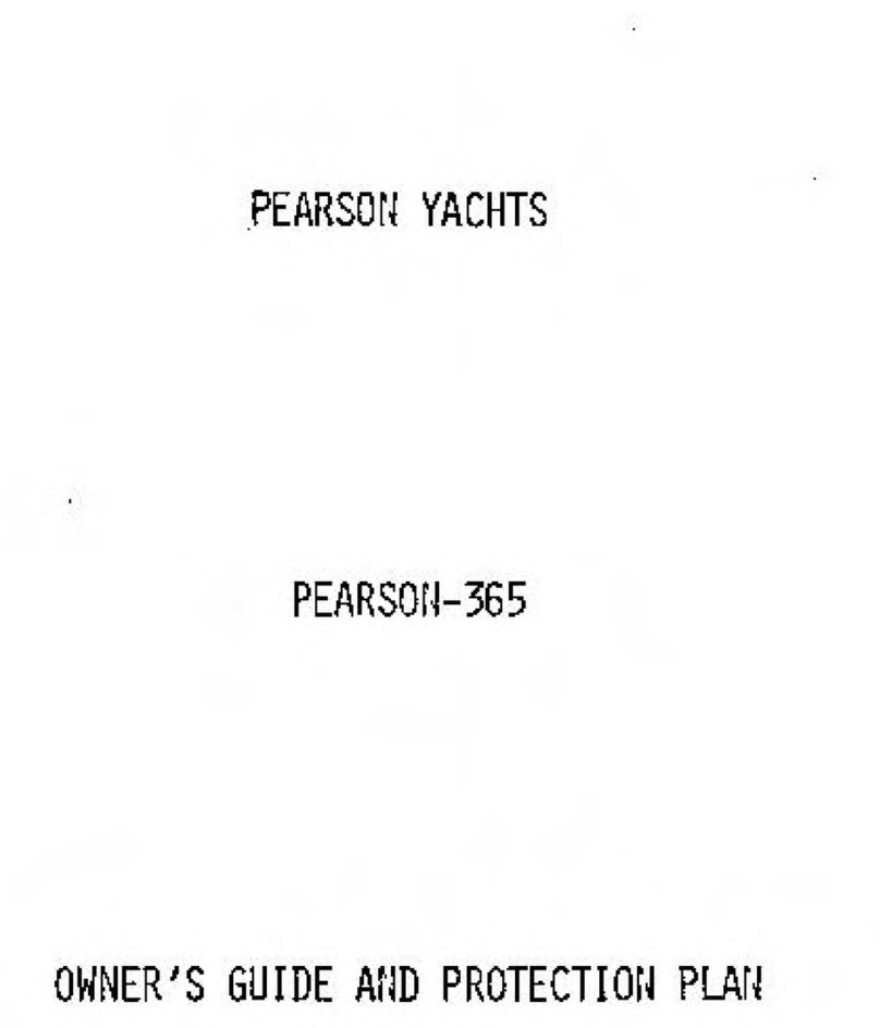 Pearson Pearson-365 Owner's guide and protection plan
