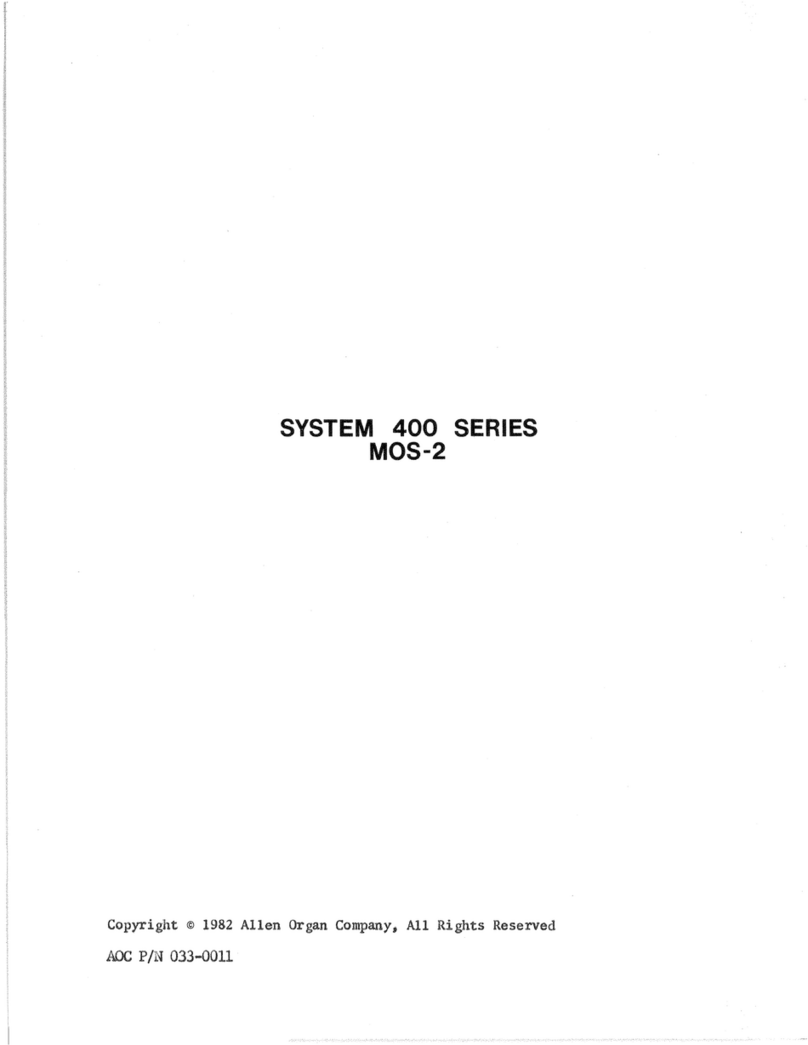 Allen Organ Company LLC MOS-2 400 Series user manual