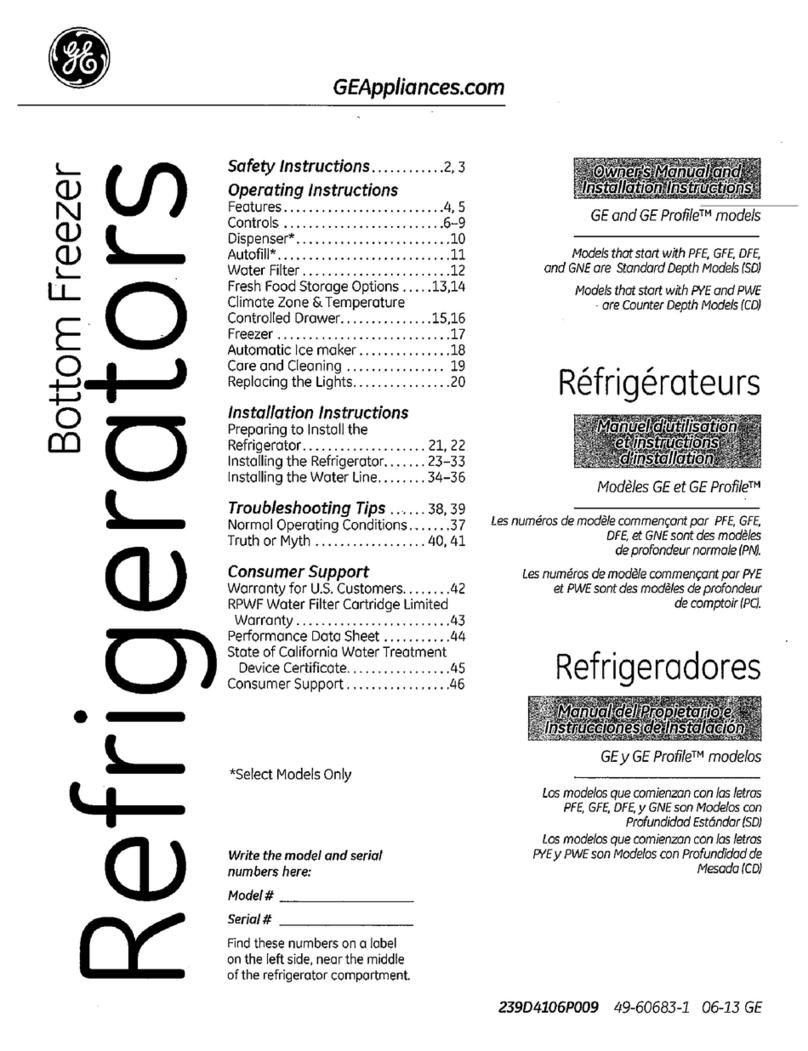 GE PFE Series Operating instructions
