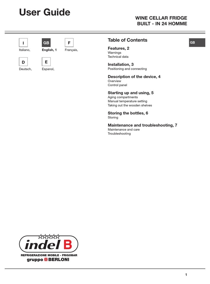 Indel B BUILT-IN 24 HOMME CELLAR user guide