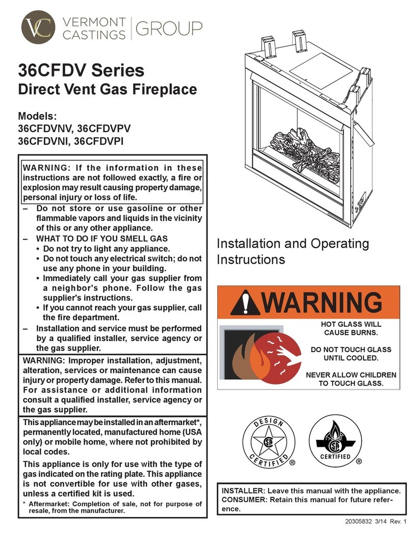 Vermont Castings Group 36CFDVNV Installation and operating instructions Vermont Castings Group 36CFDVNV Installation and operating instructions