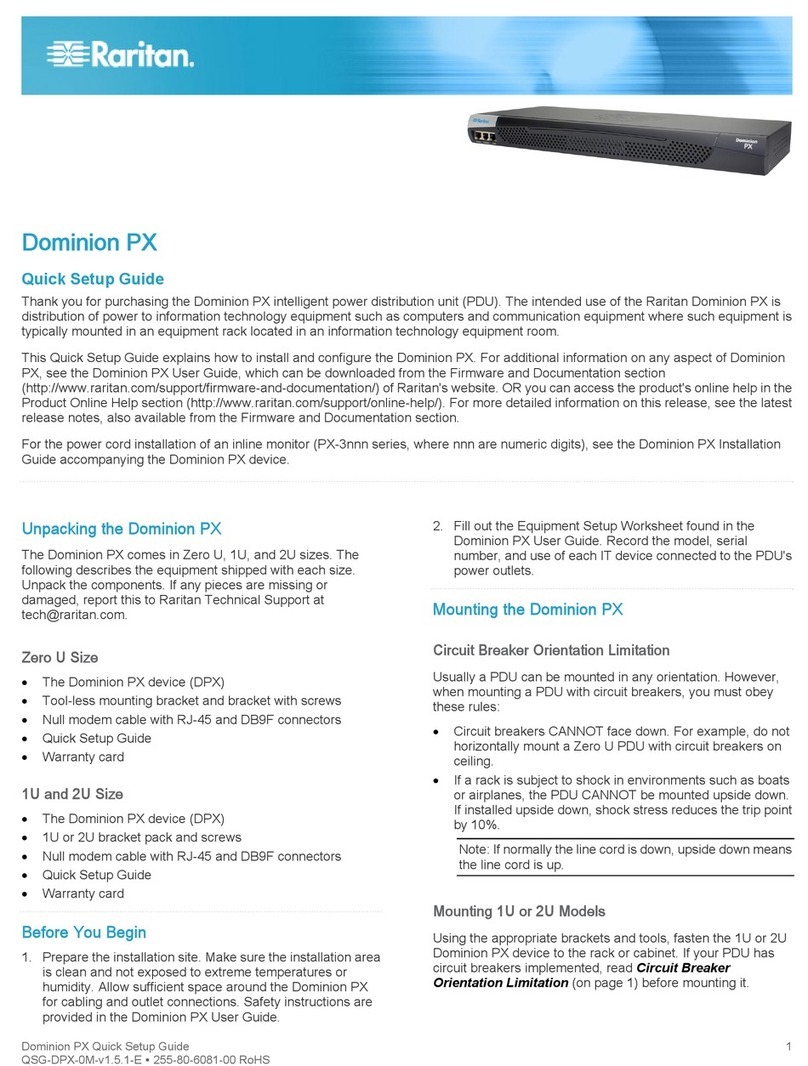 Raritan Dominion Px Quick setup guide