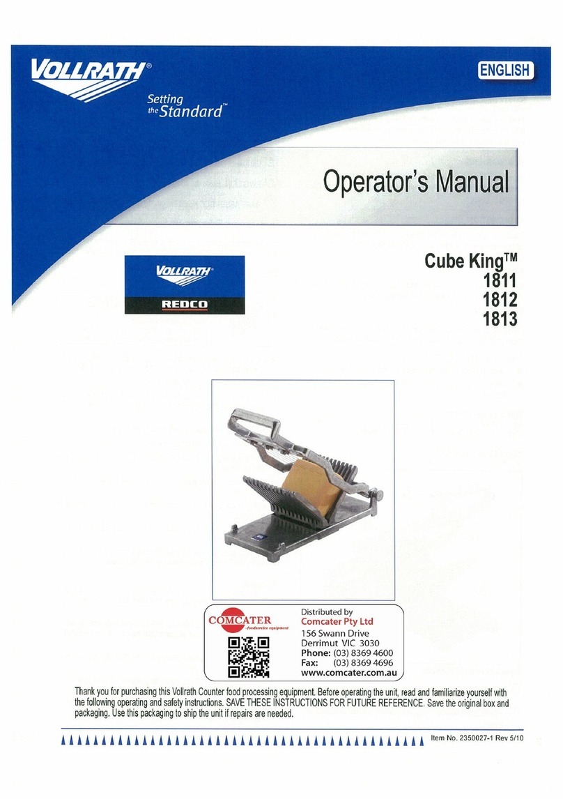 Vollrath Cube King 1811 Operator's manual