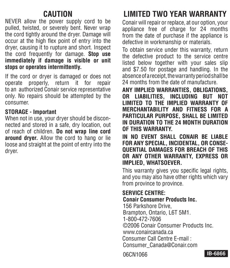 Conair 178TWRC User manual