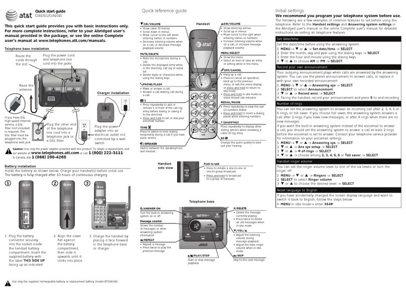 AT&T CL82311 User manual