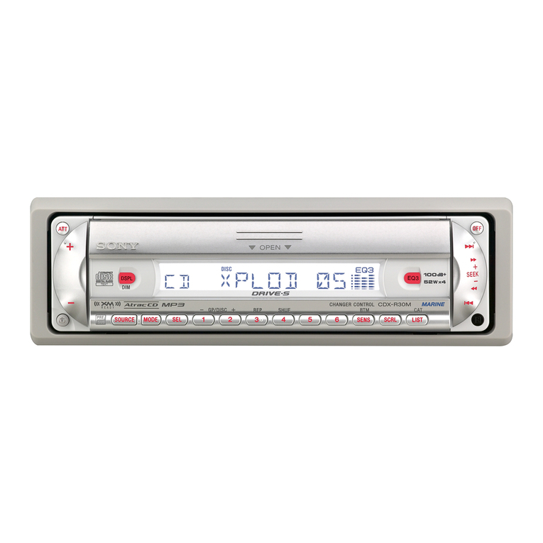 Sony CDX-R30M - Fm/am Compact Disc Player User manual