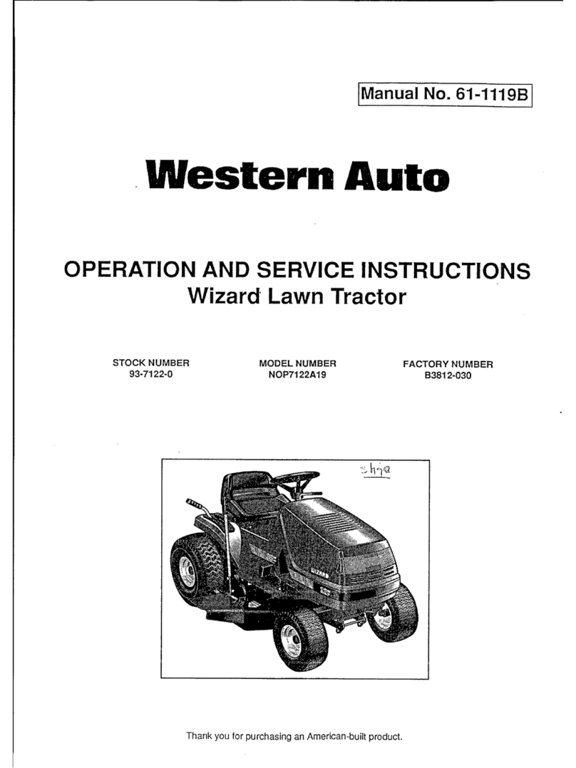 Western Auto NOP7122A19 Operation and service instructions