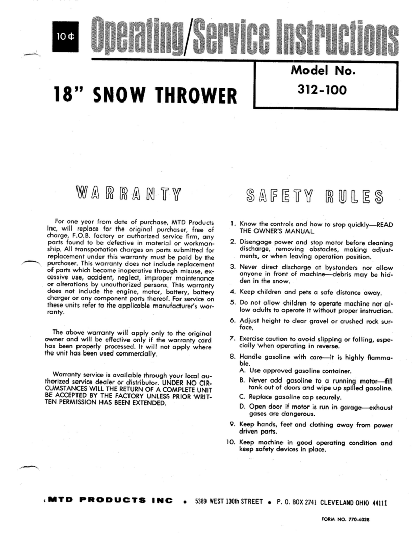 MTD 312-100 Operating/service instructions