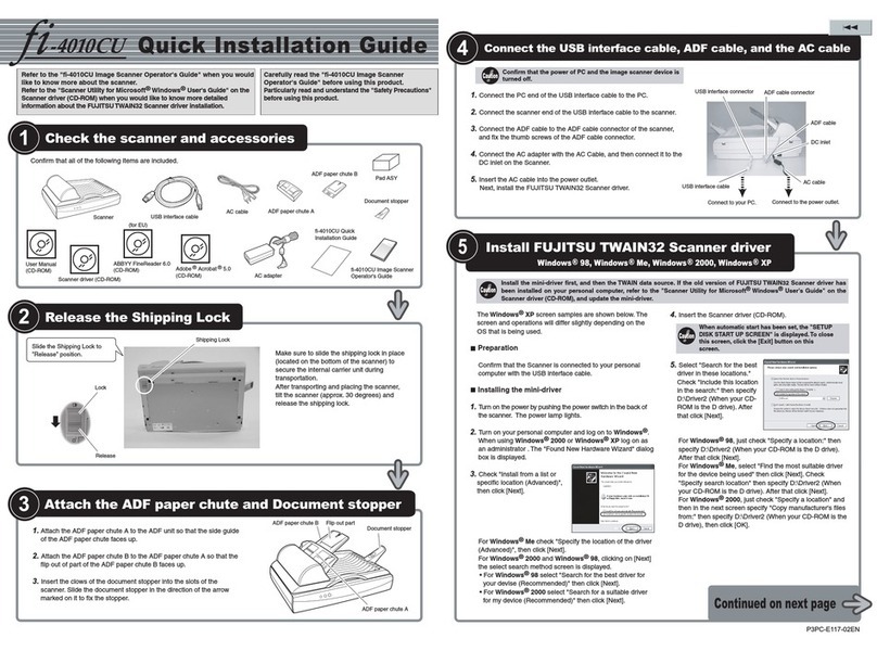 Fujitsu FI-4010CU Quick installation guide