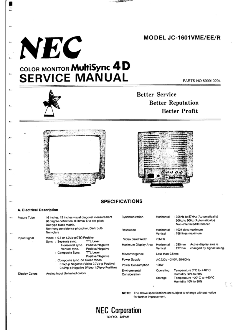 NEC MultiSync 4D JC-1601VME User manual