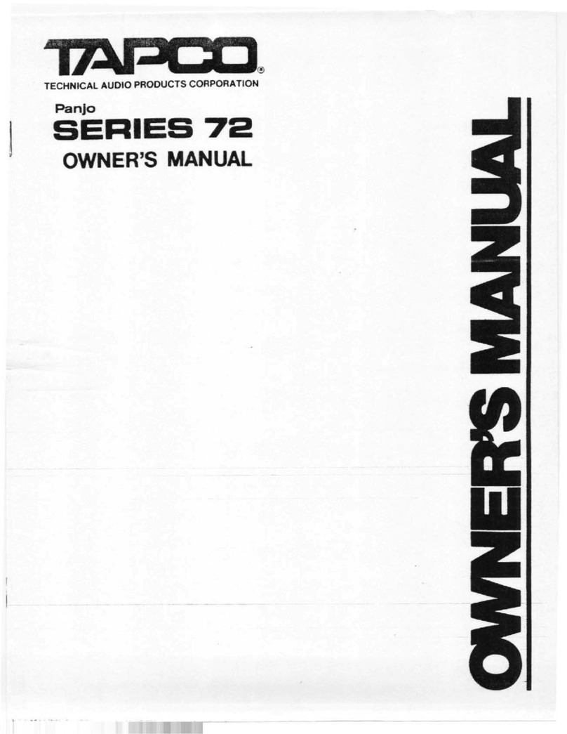 Tapco Panjo 72 Series User manual Tapco Panjo 72 Series User manual